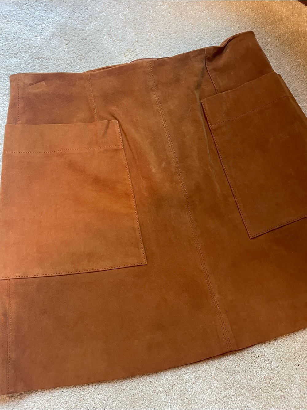 banana Republic tan Suede A-Line Pocket Skirt